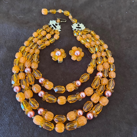 Vintage West Germany Necklace and Earrings Set - Picture 5 of 10